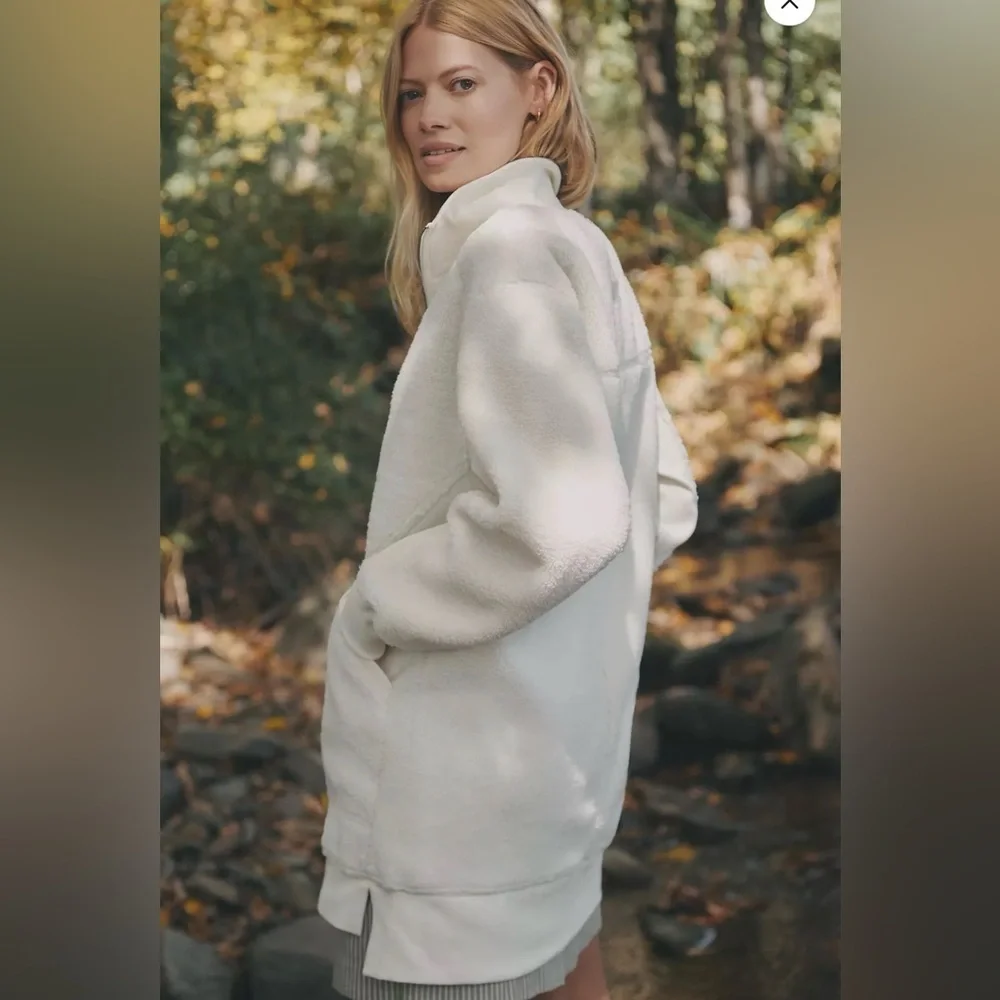 Antropologie X Daily Practice Sherpa Half-Zip Mini Dress, MED NWT - Picture 4 of 5